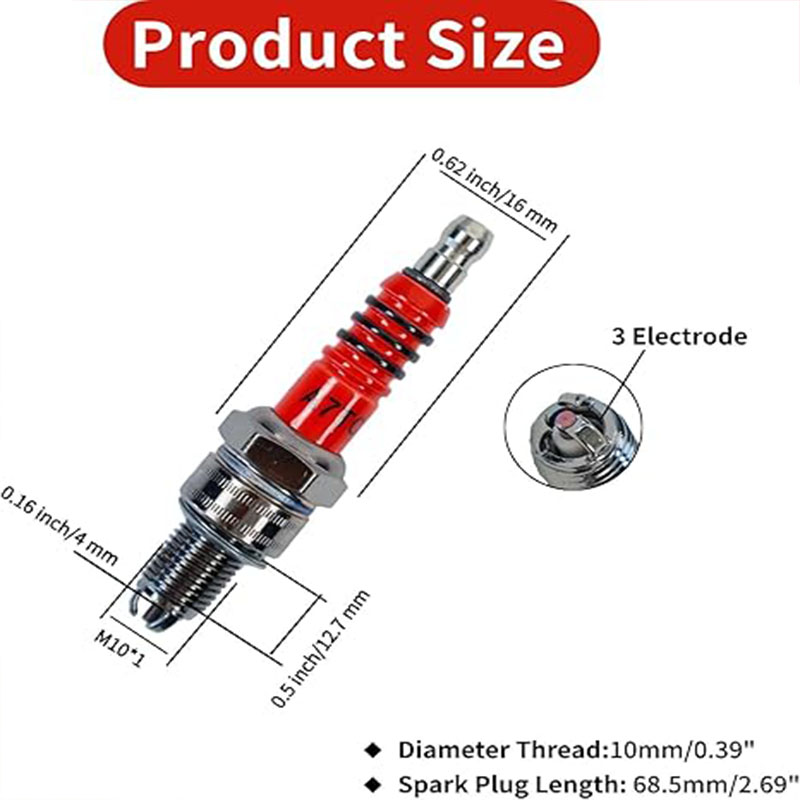ชุด 3 ชิ้น หัวเทียน 3 ขั้ว A7T - Motorcycle Spark Plug บทวิจารณ์และราคา